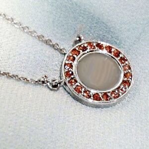 Red Envelope Pink Sapphire Sterling Silver Necklace-16"-18" *VALENTINES  DAY*